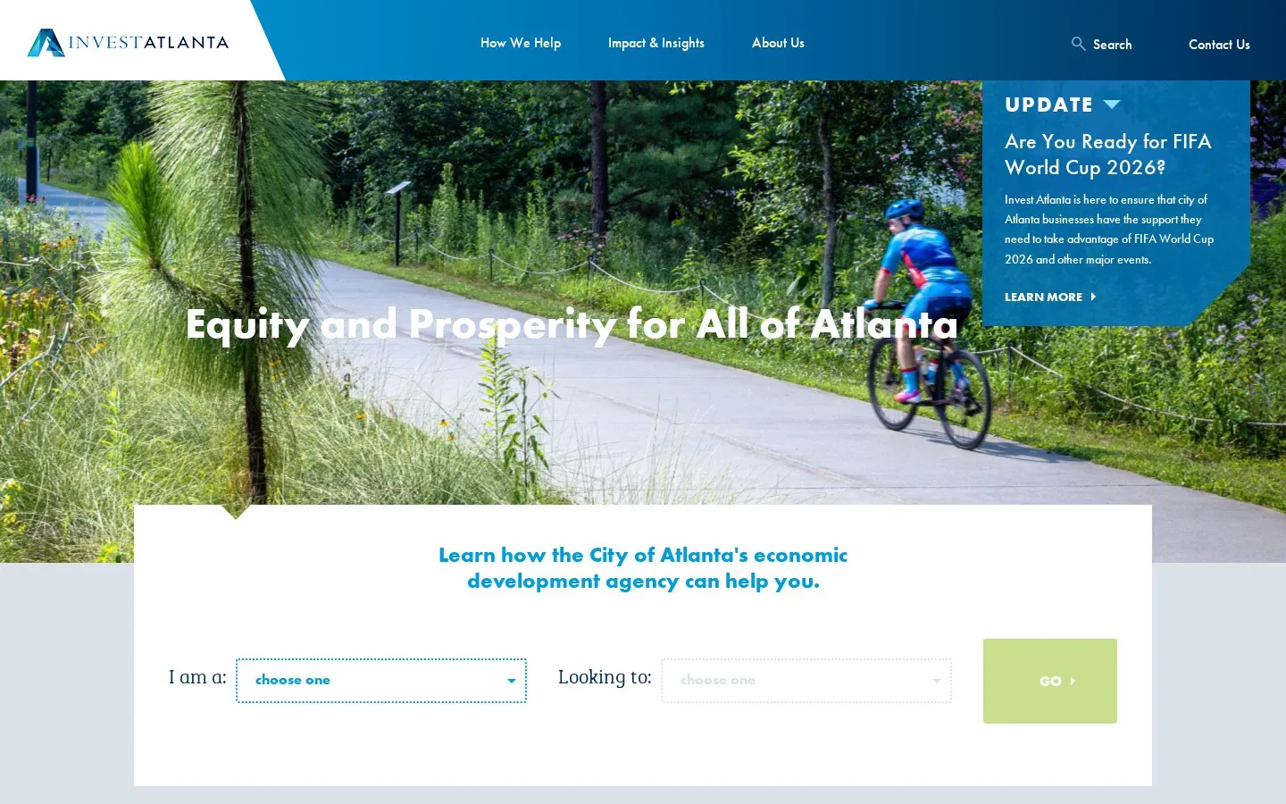 Invest Atlanta homepage hero